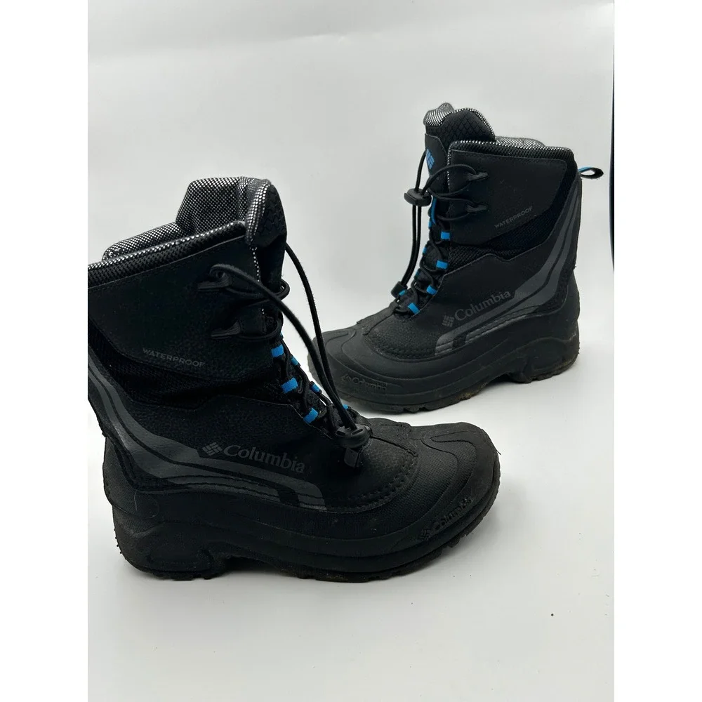 Columbia Waterproof Winter Boots Black Blue 400g Insulation BY5955-010 Size 6